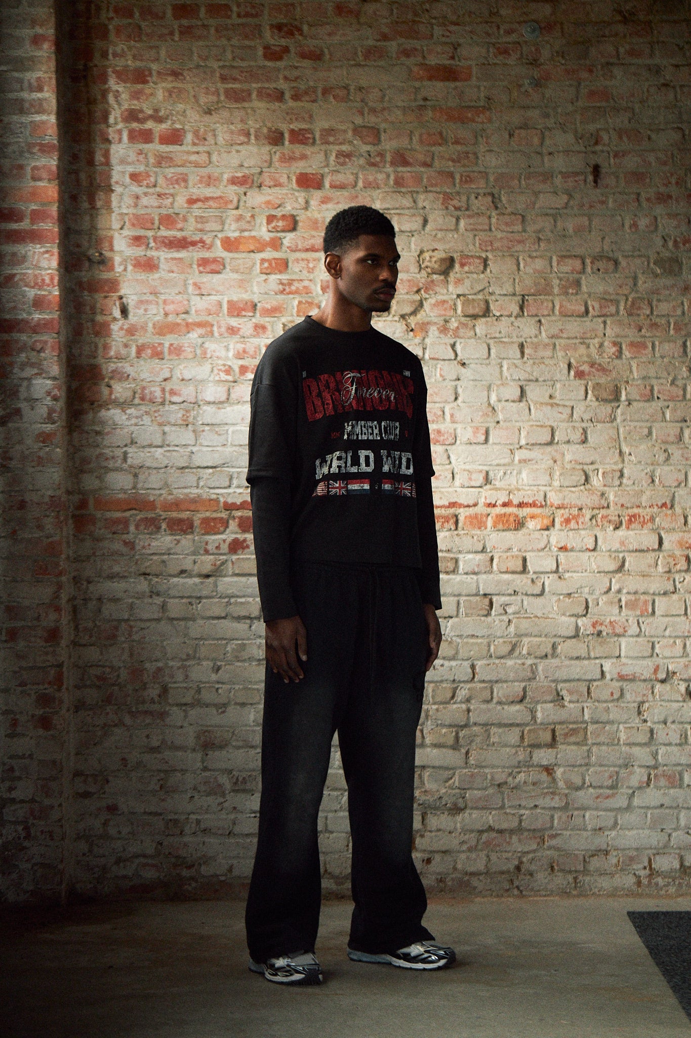 BLACK DOUBLE LAYERED 'MEMBER CLUB' LONGSLEEVE